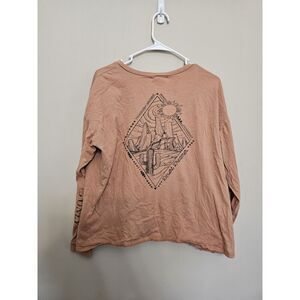 French Pastry Long Sleeve Boho Western Shirt Large Cactus Desert Dreamer